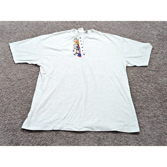 VTG Disney Originals Exclusive Parks Henley Shirt Embroidered Mickey Sz L/XL - Picture 1 of 6